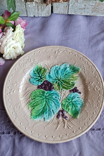 Ancienne assiette barbotine - assiette,