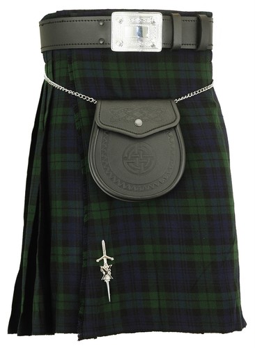 Kilt ecossais noir tartan - kilt,