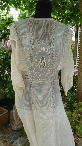 Rare robe 1900 batiste à - batiste,