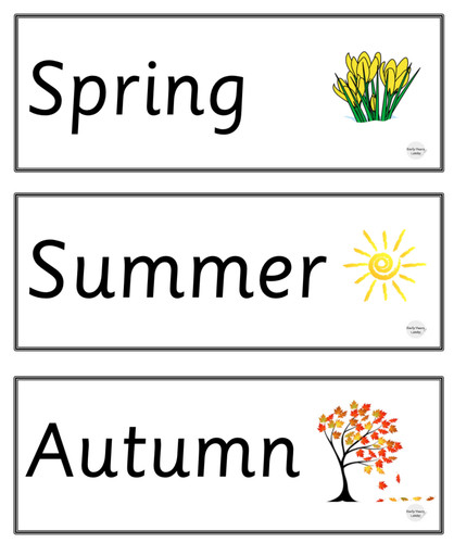 Seasons printed card - printed,