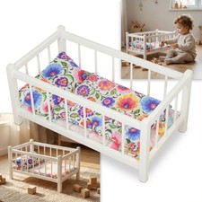 Lit poupée bois blanc +