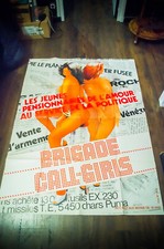 BRIGADE CALL-GIRLS Adult X-Rated French Vintage Movie Poster Original 1977