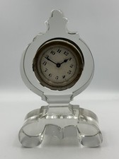 France Bohemia ancienne horloge - vintage glass mantle clock, uhr, orlogio