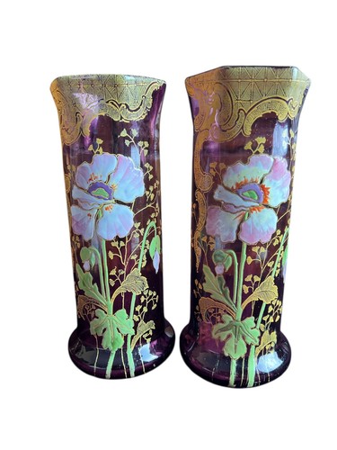 Paire vases émaillés - paire,