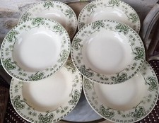 Anciennes assiettes Creuses Sarreguemines Modèle Palmyre  Terre de Fer Verte ...