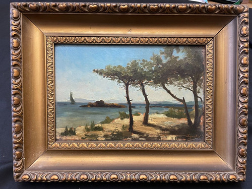 Tableau ancien marine huile - tableau,