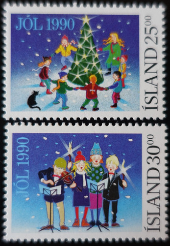 Timbres islande noël - d',