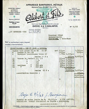 BRIVE (19) APPAREILS SANITAIRES & METAUX "ALIBERT & Fils" Facture en 1956