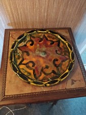 Plat à Dessert/Fromage Céramique Vernissée Signé Yvon Roy Circa 1950