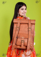 Sac à dos de voyage à roulettes en cuir de chèvre pour hommes élégant sac à d...