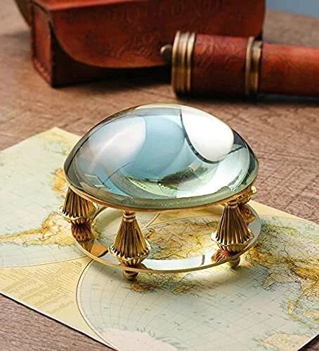 Poids papier loupe laiton - papier, en
