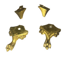 Lot de 4 pieds 3 griffes en laiton  pour pendules, candélabres