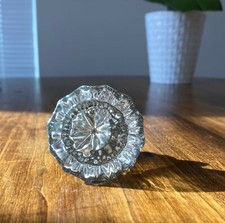 Antique Vintage 12 Point Clear Crystal Glass Brass Victorian Door Knob-Loose