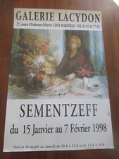 Affiche d'Exposition  Michel Sementzeff Galerie Lacydon 1998 63 cm sur 43 cm 310