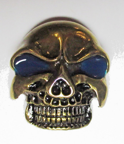 Broche skull tête mort bronze