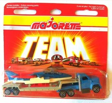 MAJORETTE N°312 Semi + Remorque Transport Avion Alpha Jet New on VG Card z