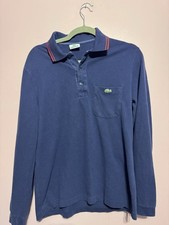 Polo Lacoste bleu manches