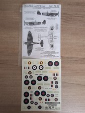 Décalcomanies Maquette Avion 1:72 SPITFIRE