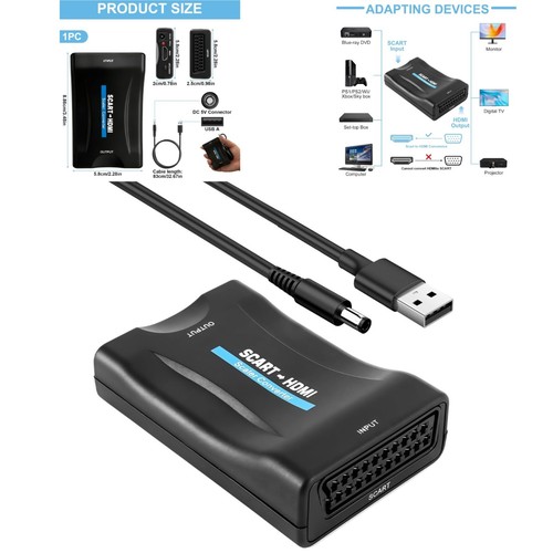 Adaptateur péritel vers - péritel, hdmi