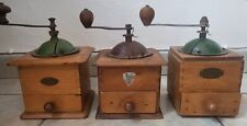Lot 3 MOULINS A CAFE PEUGEOT &  ODAX Bois Metal Grain Moudre Ancien Manivelle 