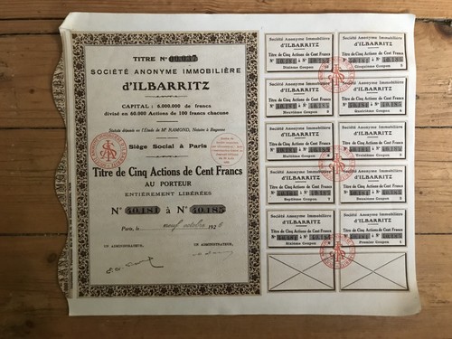 Titre actions immobilière - 5,