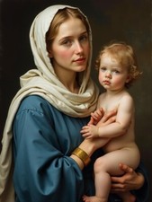 Photo A3 mère enfant tendresse artistique papier brillant déco -100