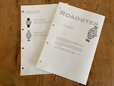 CARTIER Fiche De Catalogue - Montres Bijou - ROADSTER - 21 X 30 Cm
