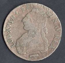 MONNAIE ROYALE ARGENT : ECU AUX BRANCHES D'OLIVIER LOUIS XVI 1785 Q @ PERPIGNAN