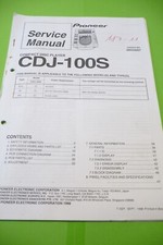 Manuel De Service Pour PIONEER CDJ-100S, ORIGINAL !