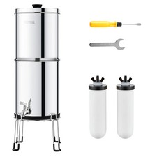 VEVOR Système de Filtration d'Eau par Gravité 8,5 L 2 Filtres à Eau et Support
