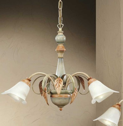 Lustre fer forgé bois 3 - lustre,