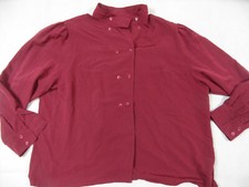 Chemisier BASLER chic en satin double rangée de boutons bordeaux taille 48 TOP RAL319