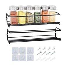Lot de 2 Etagere a Epices Murale Metal - Porte Epices Herbes Cuisine - Forte ...