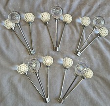 Lot de 5 pampilles déco moderne Métal chromé et boules cristal taillé à facettes