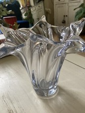 Grand /Lourd Vase en cristal Art Vannes Année 50. Art déco. MAGNIFIQUE !