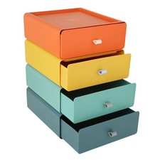 4pcs Boîtes à tiroirs empilables 20 x 20 x 8cm Boîte de rangement avec tiroir...