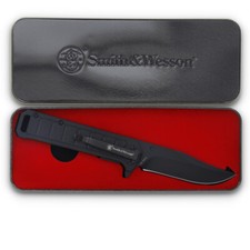 Couteau Smith&Wesson A/O Lame Acier 3Cr13 Manche Alu Boite Métal SWP1208873