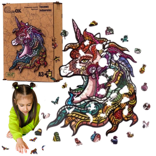 Puzzle bois licorne poney - bois,