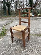 Prie dieu en bois et paillé