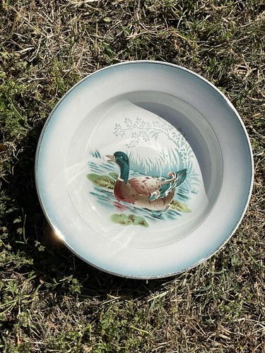 Ancien plat rond creux terre - rond,