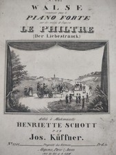 Lot de trois Walse pour Pianoforte par Küffner avec gravures edition Schott