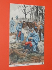 CPA GUERRE MILITAIRE 1911 ILLUSTRATEUR MAURICE TOUSSAINT HUSSARDS PETIT POSTE