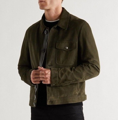 Veste cuir vert fait - veste,