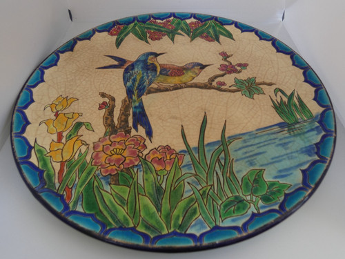 Grand plat motifs oiseaux - grand,