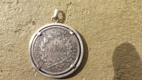 Pendentif argent pièce 10 - argent,