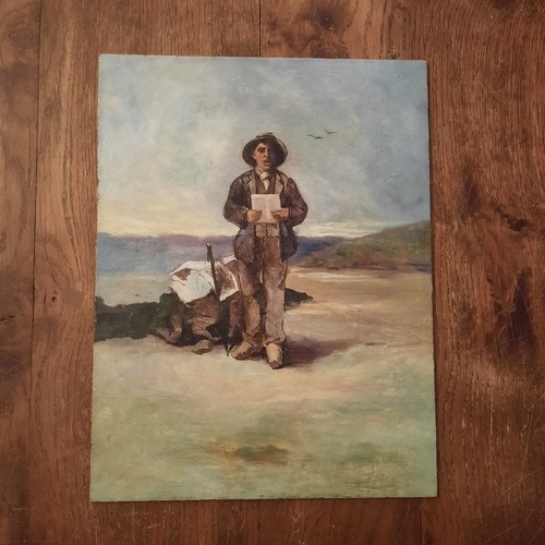 Tableau huile carton portrait - tableau,