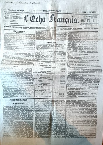 Vieux journal l echo - -, l'echo