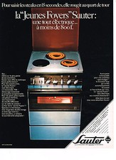PUBLICITE  1970   SAUTER  cuisinière TOUT ELECTRIQUE JEUNES FOYERS