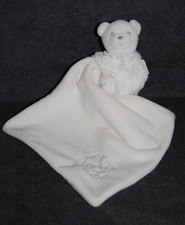 ?Peluche Doudou Ours Mouchoir Plat KALOO 2013 Perle Fourrure Blanc Crème Gris
