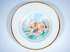 Rare Antique French Porcelain Sevres Plate Charger Cherubs Dolphin Signed 1822
